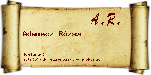 Adamecz Rózsa névjegykártya