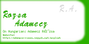 rozsa adamecz business card